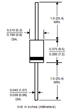 Mechanical Drawing - Vishay Semiconductors TransZorb® Transient Voltage Suppressors